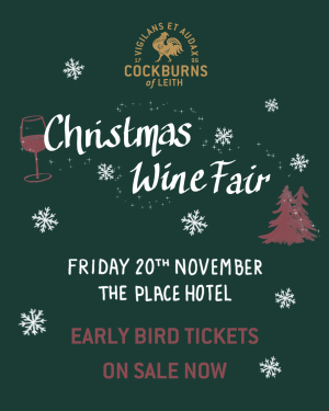 Cockburns of Leith Christmas wine fair 2026 early bird tickets on sale now